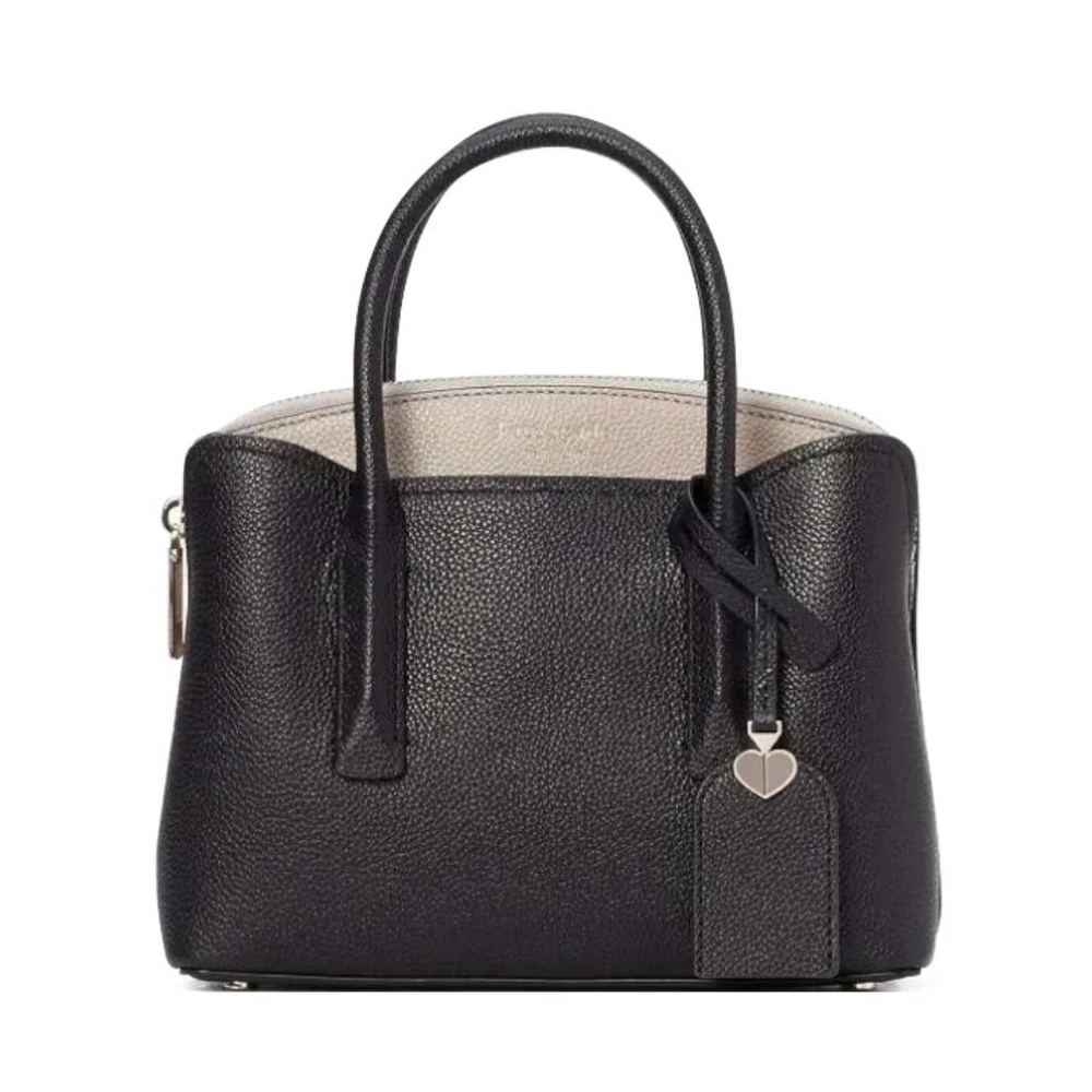 Kate Spade Margaux Mini Leather Satchel Bag - Black/Warm Beige Like New